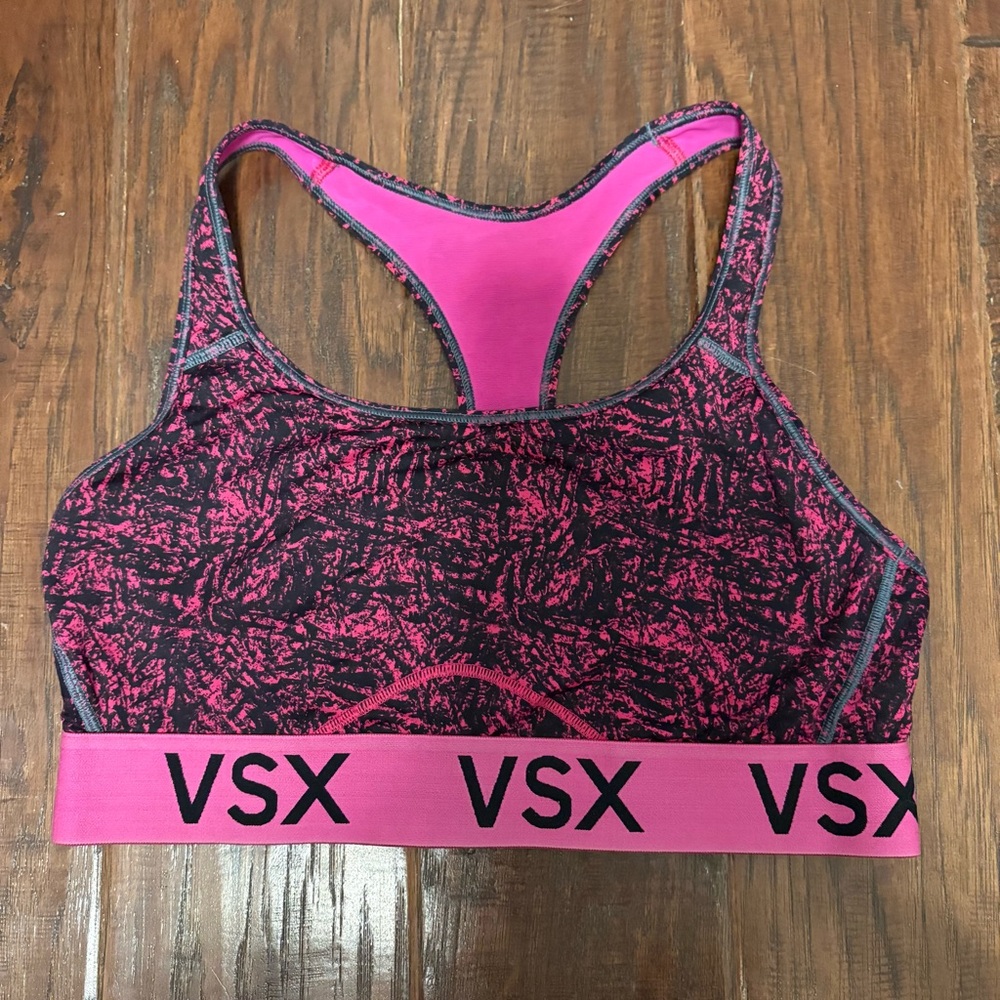 VSX Dynamic Pink and Black Sports Bra